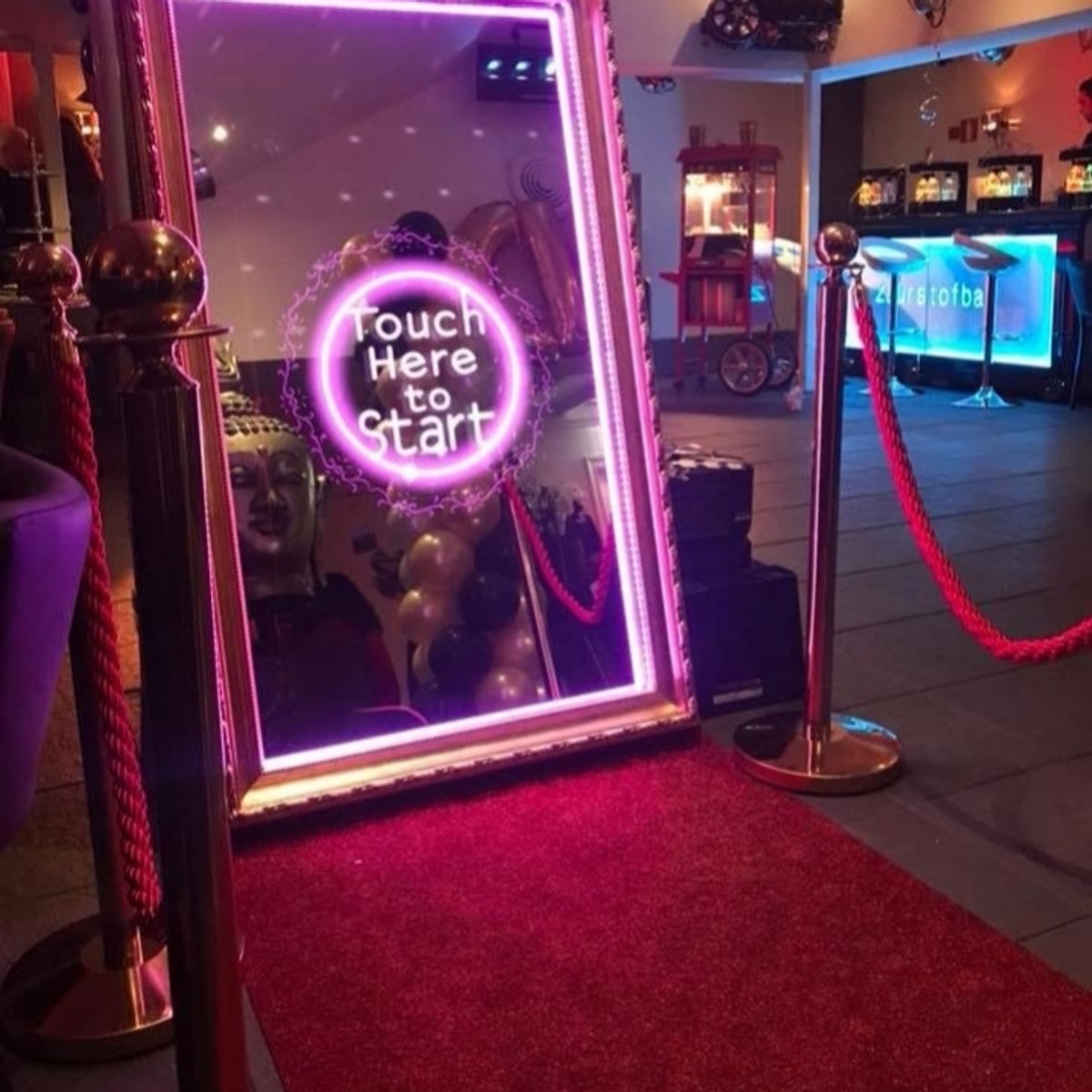 Picture Me This mirror photo booth glowing at a Las Vegas event
